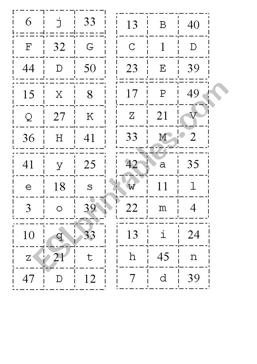 [BINGO] Numbers 1-50 worksheet